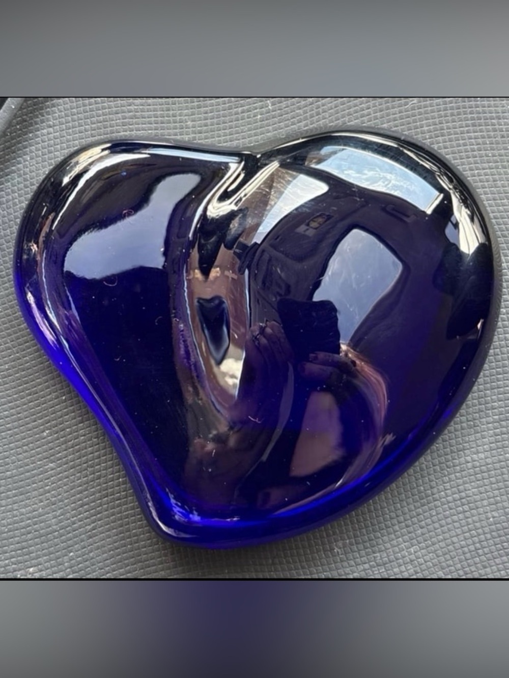 Tiffany & Co. Deep Blue Glass Heart Accent